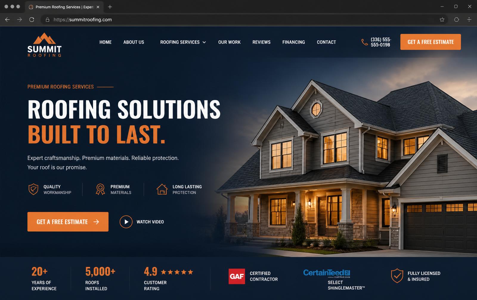 Roofing Website